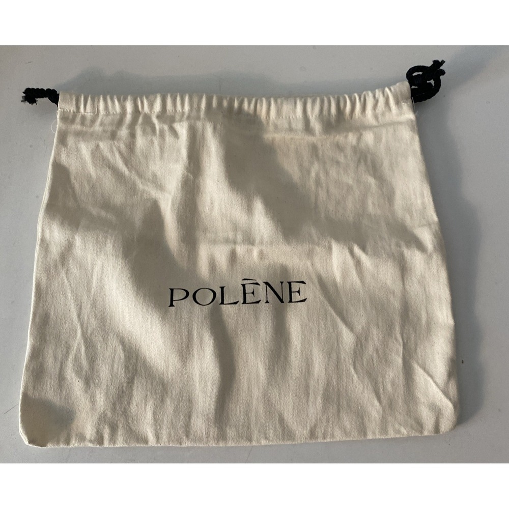 Poléne Dust Bag Cream/Ivory w/ Black Drawstring Logo COTTON Medium 14x12 EUC